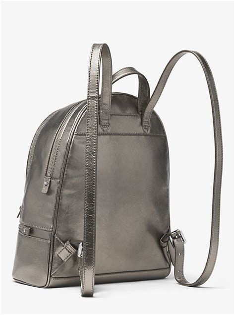 Rhea Medium Metallic Leather Backpack 